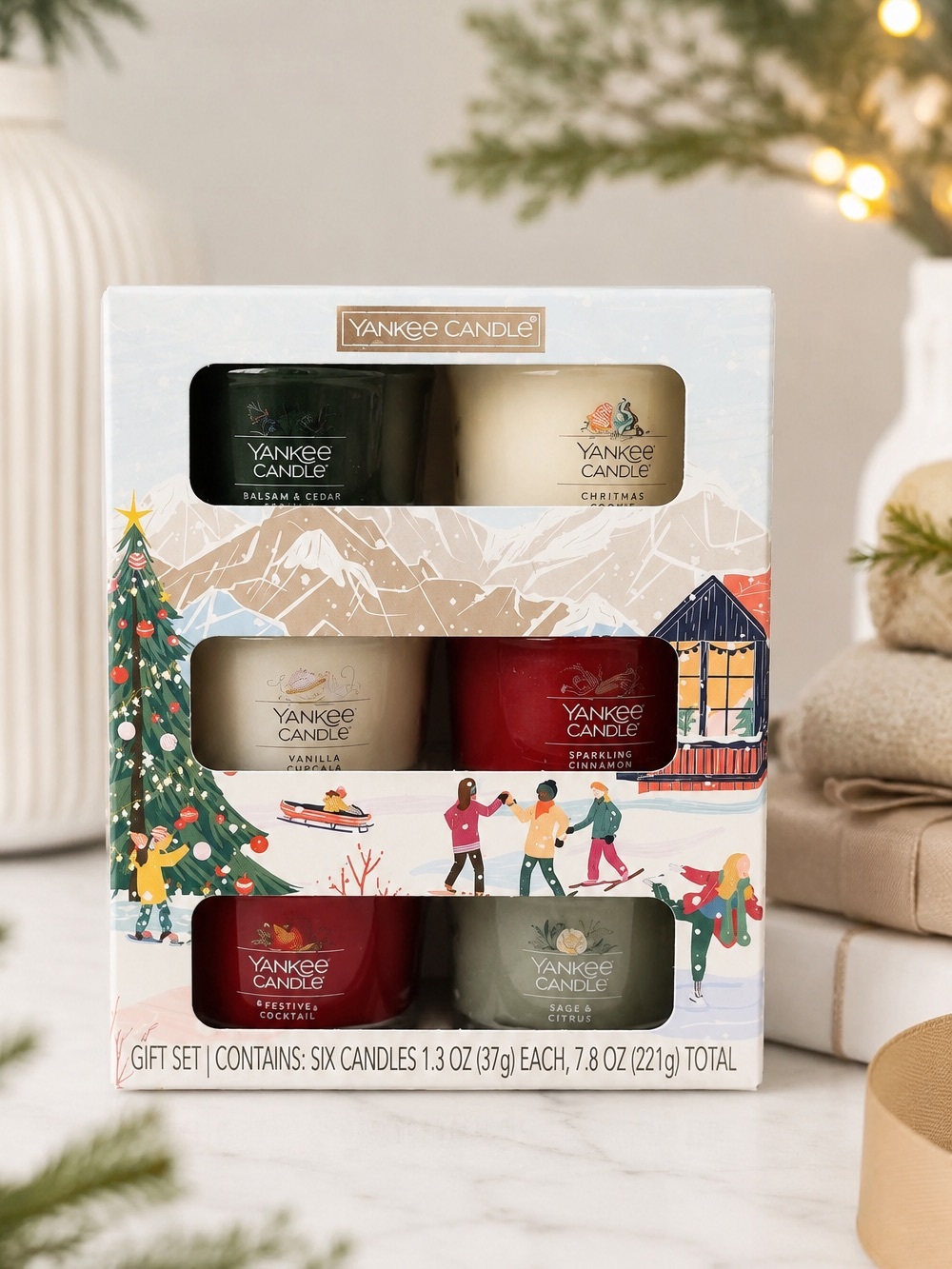 Yankee Candle • NWT Set of 6 Holiday Mini Votive Candle Gift Set